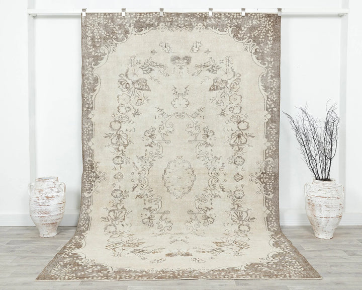 Multicolor Turkish Oushak Rug 6' 2" x 10' 1" Hand-Knotted | No. VR11553
