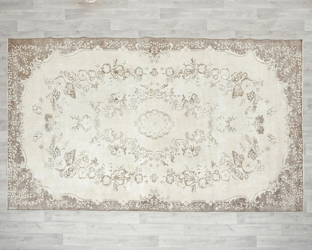 Multicolor Turkish Oushak Rug 6' 2" x 10' 1" Hand-Knotted | No. VR11553