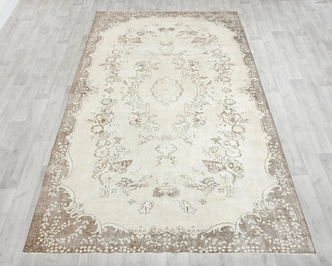 Multicolor Turkish Oushak Rug 6' 2" x 10' 1" Hand-Knotted | No. VR11553
