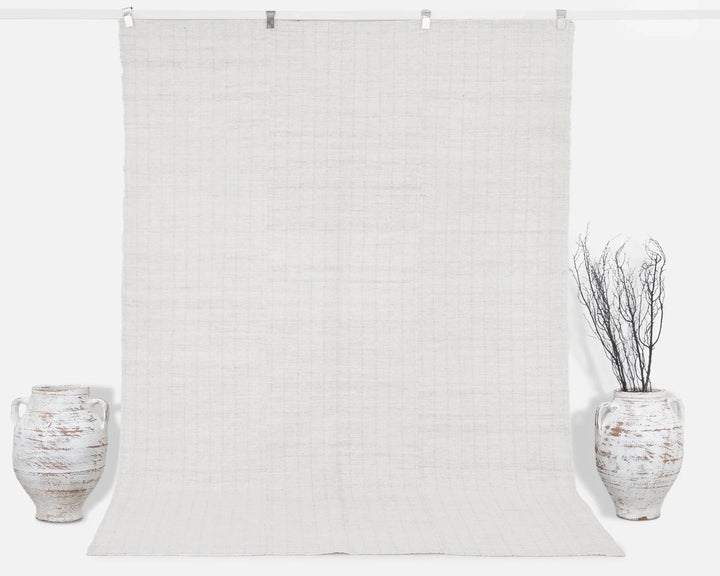 White Turkish Kilim Rug 6' 2" x 8' 6" Flat-Weave | No. VR11621
