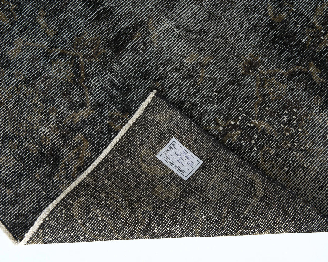 Black Turkish Oushak Rug 5'7" x 9' Hand-Knotted | No. VR11726