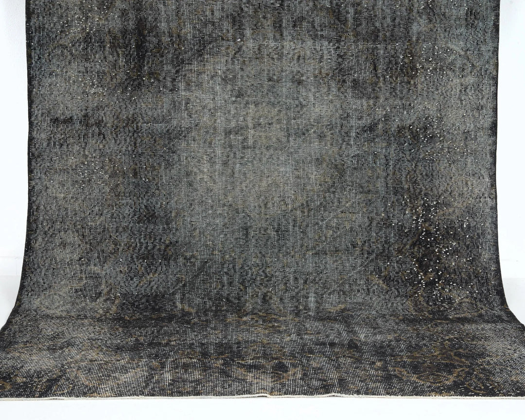 Black Turkish Oushak Rug 5'7" x 9' Hand-Knotted | No. VR11726