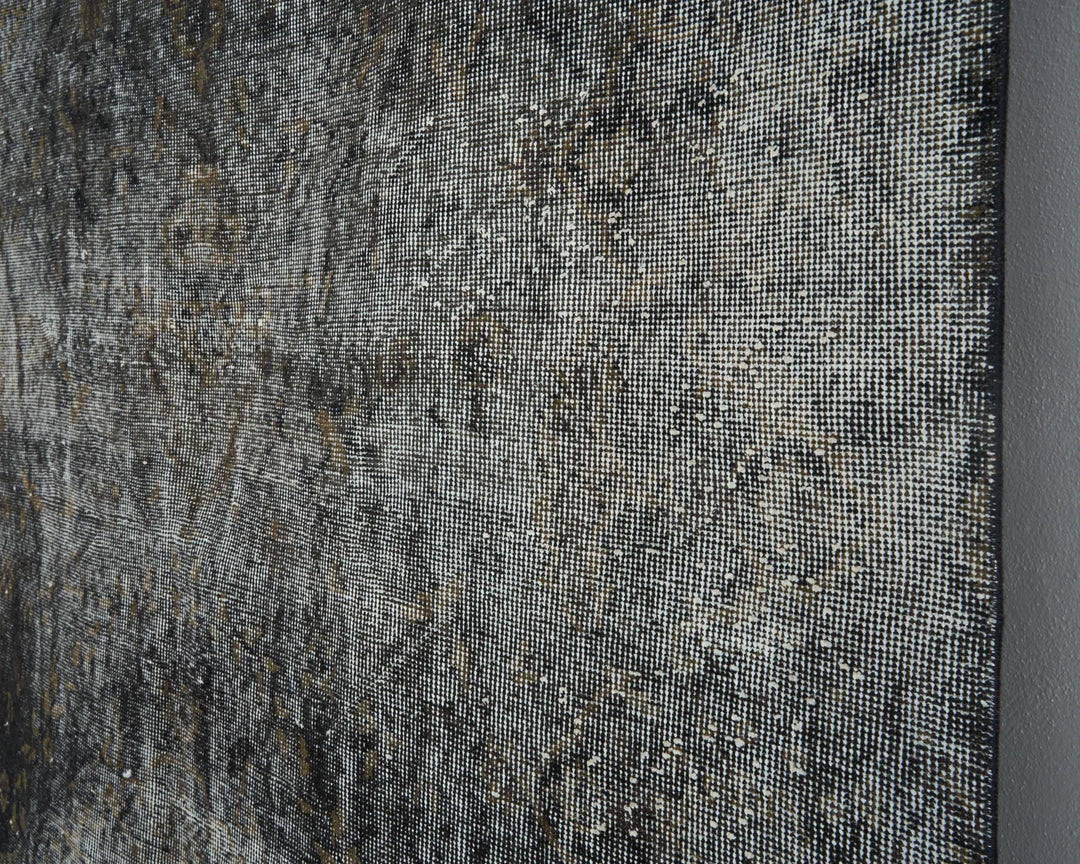 Black Turkish Oushak Rug 5'7" x 9' Hand-Knotted | No. VR11726