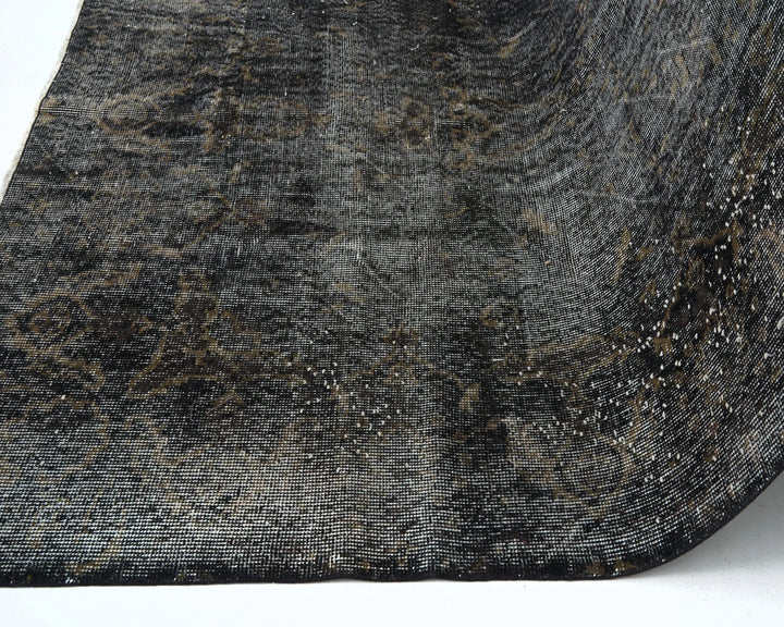 Black Turkish Oushak Rug 5'7" x 9' Hand-Knotted | No. VR11726