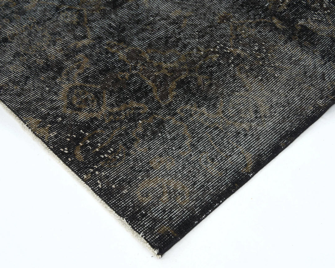 Black Turkish Oushak Rug 5'7" x 9' Hand-Knotted | No. VR11726