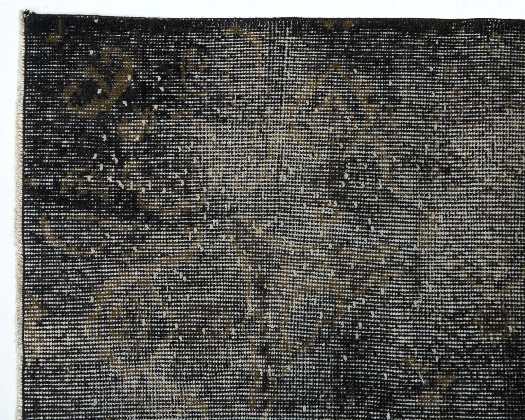 Black Turkish Oushak Rug 5'7" x 9' Hand-Knotted | No. VR11726