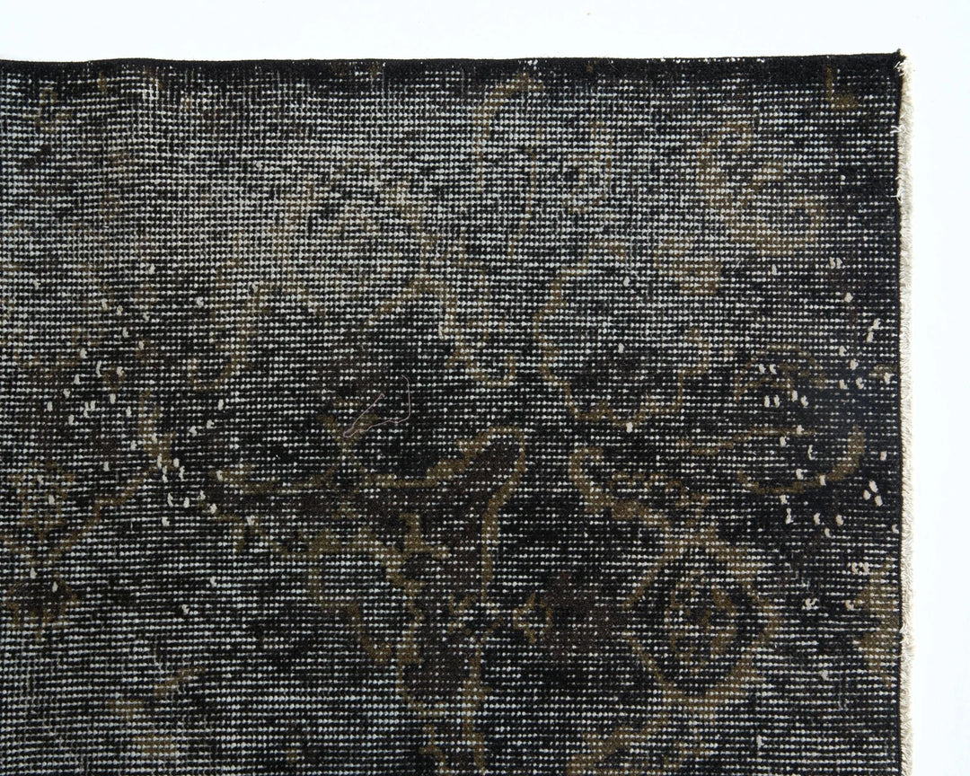 Black Turkish Oushak Rug 5'7" x 9' Hand-Knotted | No. VR11726