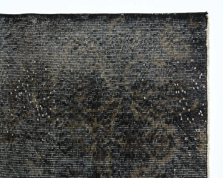 Black Turkish Oushak Rug 5'7" x 9' Hand-Knotted | No. VR11726