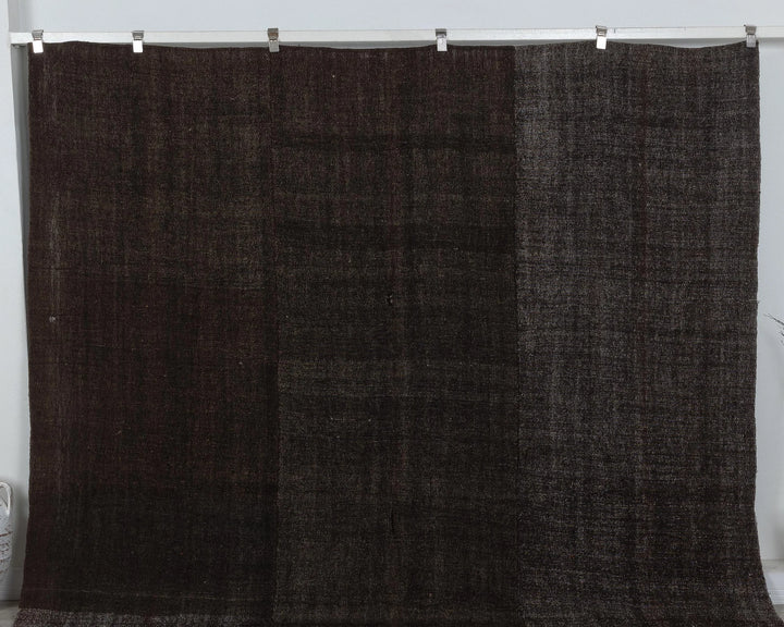 Brown Turkish Kilim Rug 8'10" x 10'10" Flat-Weave view