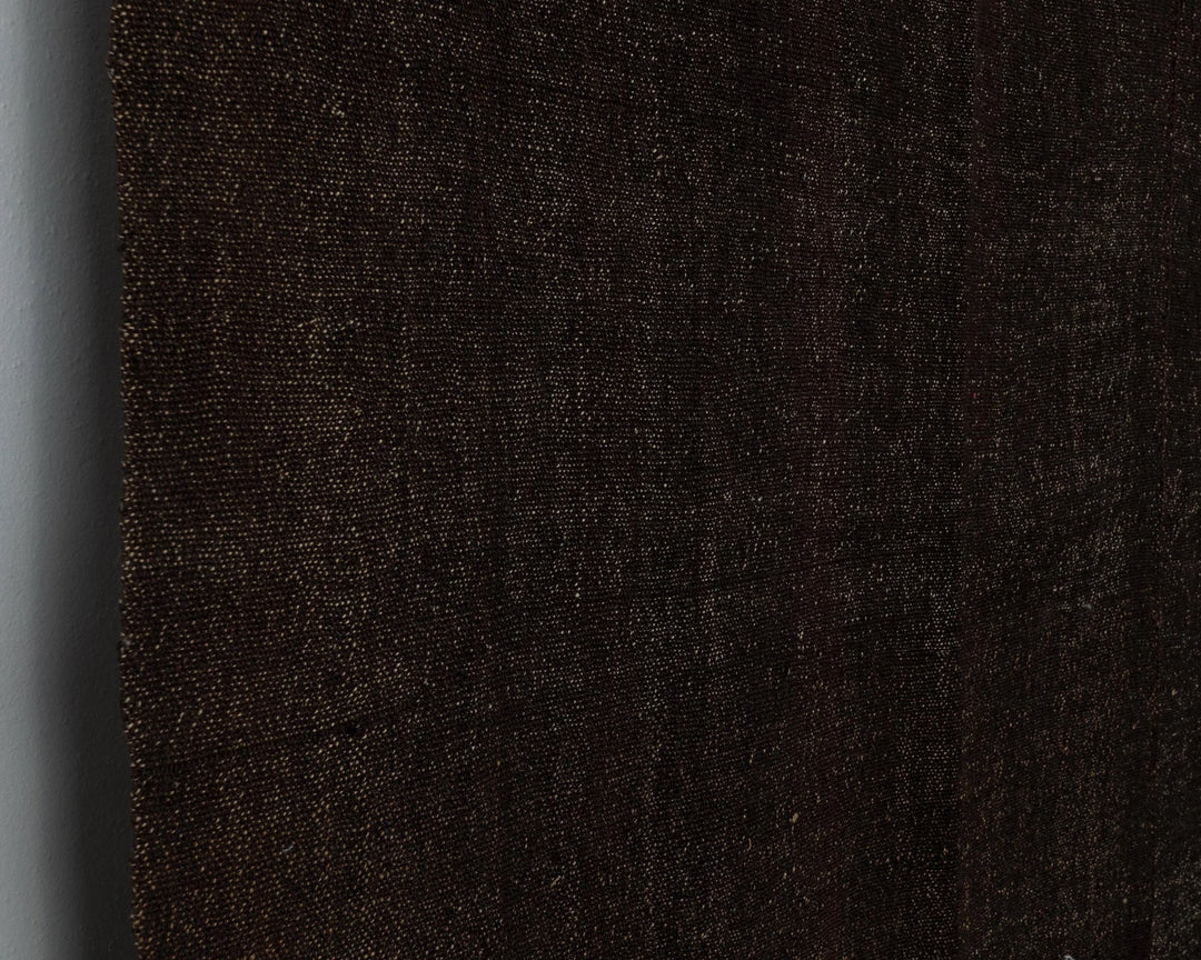 Brown Turkish Kilim Rug 8'10" x 10'10" Flat-Weave close-up