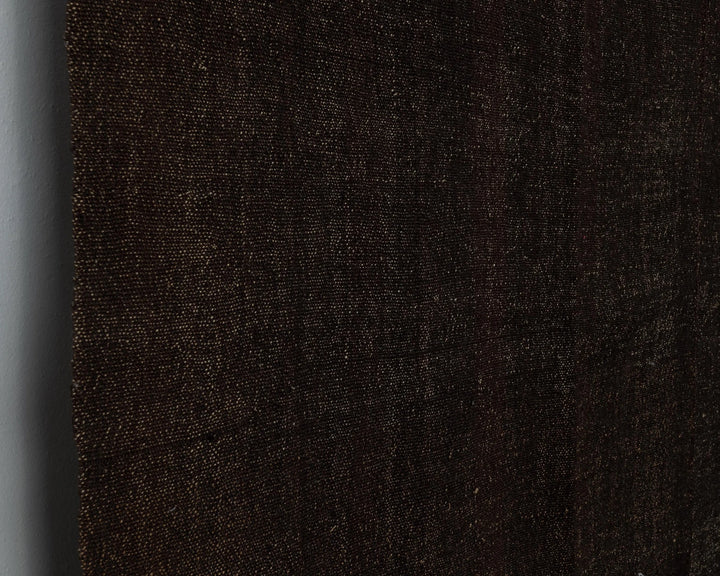 Brown Turkish Kilim Rug 8'10" x 10'10" Flat-Weave close-up