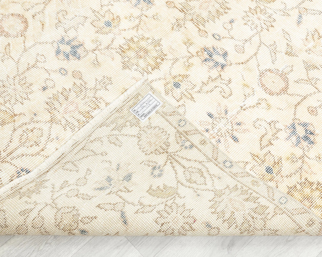 Beige Turkish Oushak Rug 8' 2" x 4' 5" Hand-Knotted | No. VR11950