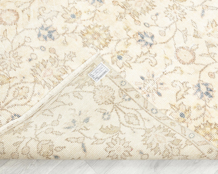 Beige Turkish Oushak Rug 8' 2" x 4' 5" Hand-Knotted | No. VR11950
