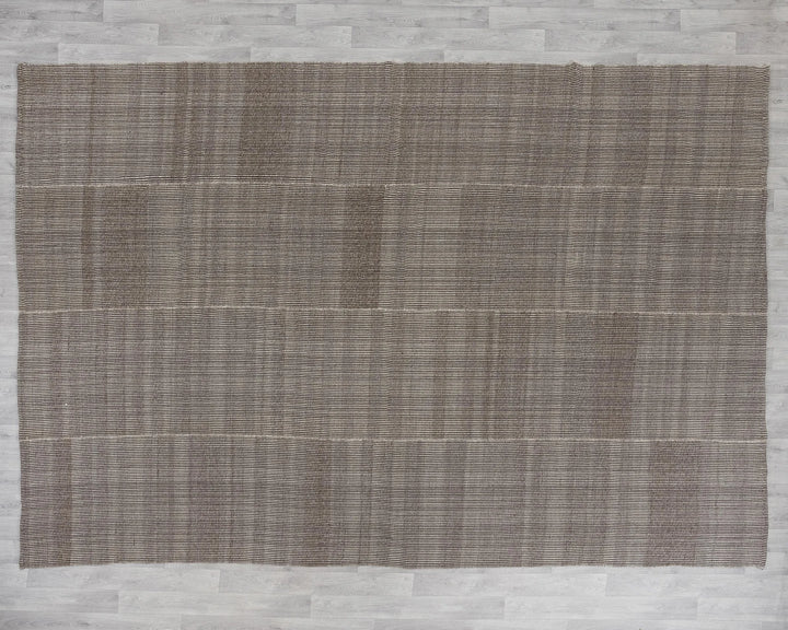 Brown Turkish Kilim Rug 9' x 12' 7" Flat-Weave | No. VR11999