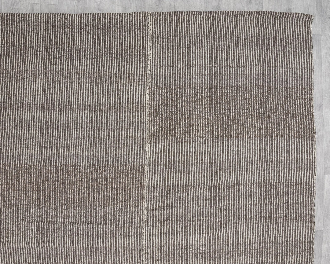 Brown Turkish Kilim Rug 9' x 12' 7" Flat-Weave | No. VR11999