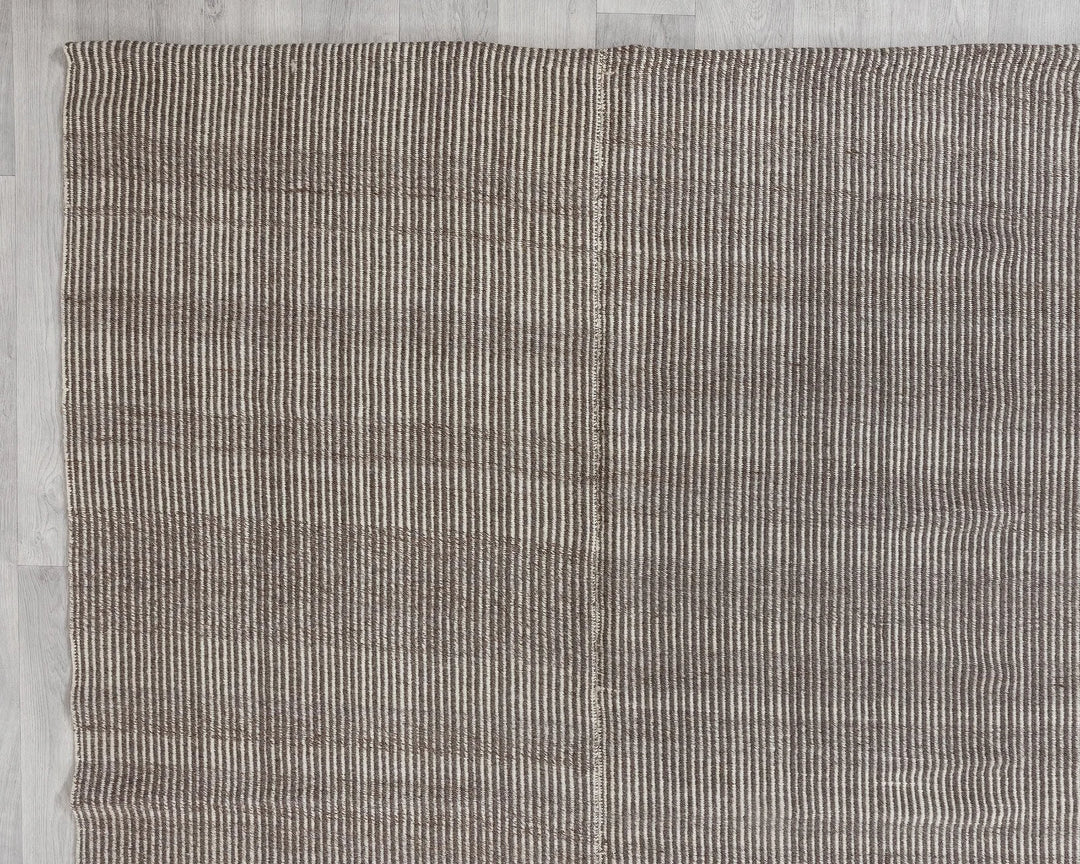 Brown Turkish Kilim Rug 9' x 12' 7" Flat-Weave | No. VR11999