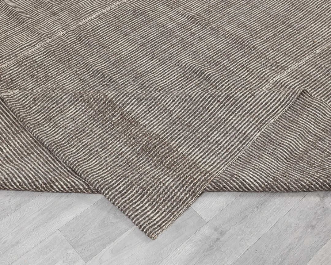 Brown Turkish Kilim Rug 9' x 12' 7" Flat-Weave | No. VR11999