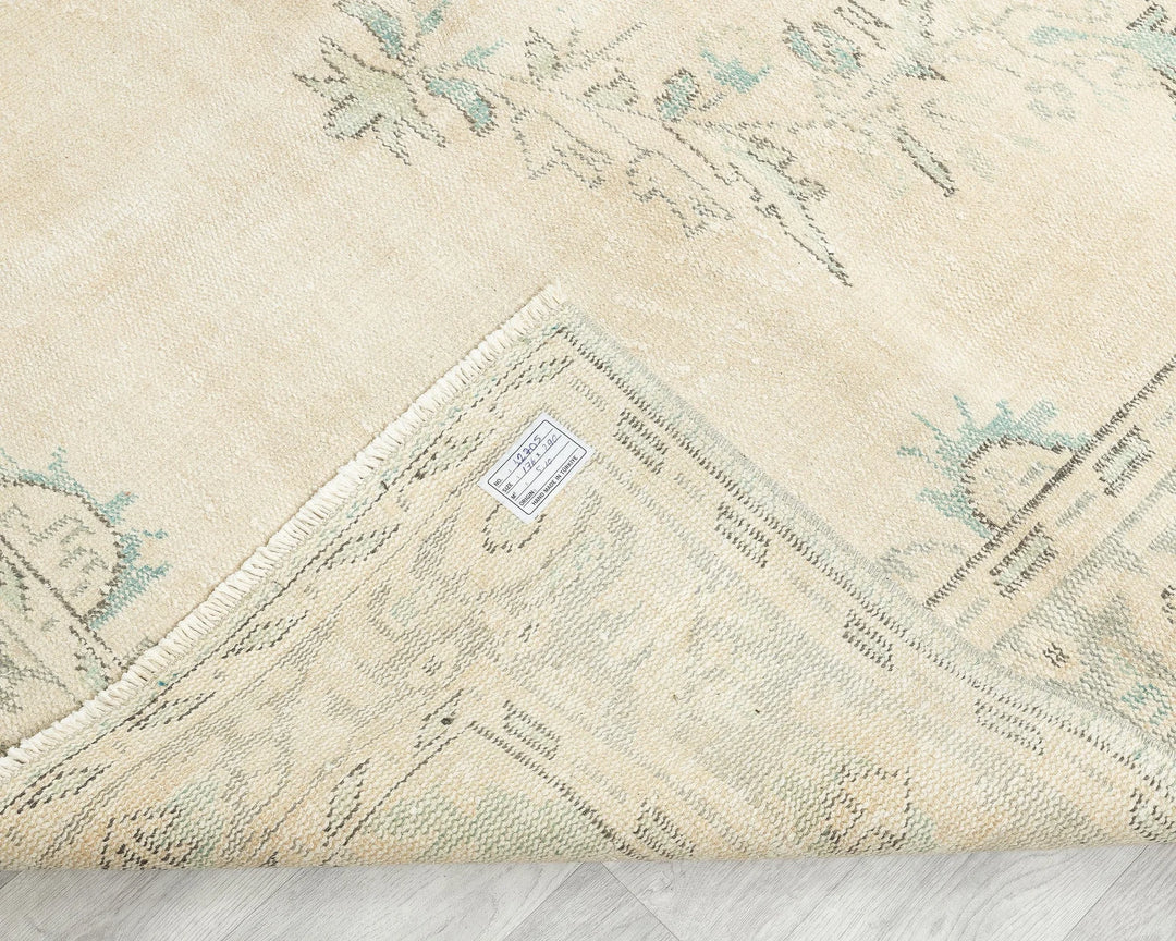 Beige Turkish Oushak Rug 5'9" x 9'6" Hand-Knotted | No. VR12225