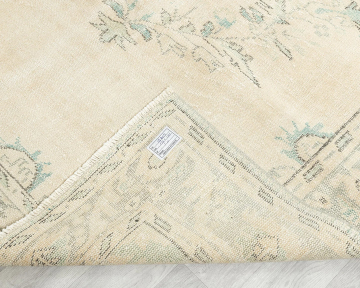 Beige Turkish Oushak Rug 5'9" x 9'6" Hand-Knotted | No. VR12225