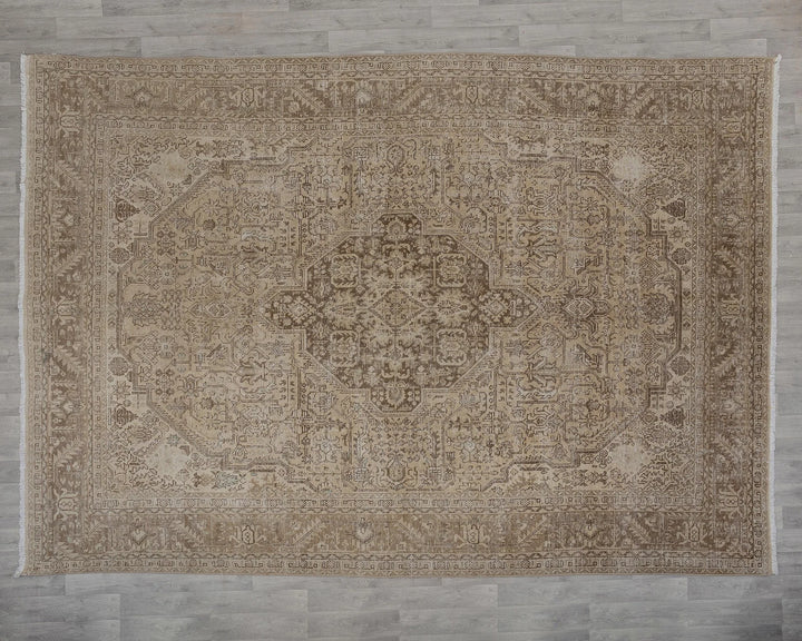 Beige Turkish Oushak Rug 9' 5" x 13' Hand-Knotted view 9