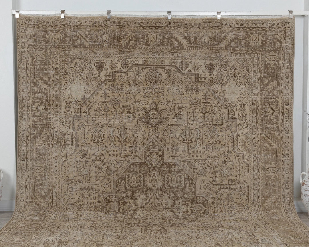 Beige Turkish Oushak Rug 9' 5" x 13' Hand-Knotted view