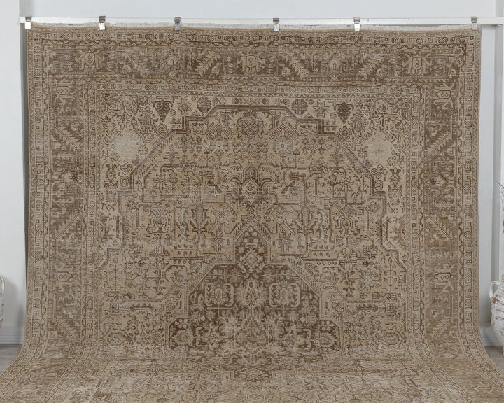 Beige Turkish Oushak Rug 9' 5" x 13' Hand-Knotted view