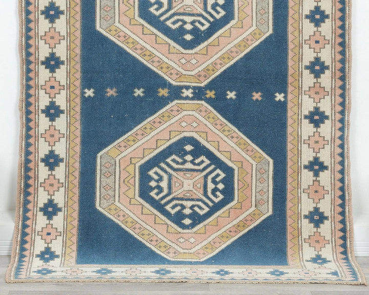 Blue Turkish Oushak Rug 4' 2" x 5' 8" Hand-Knotted | No. VR12355