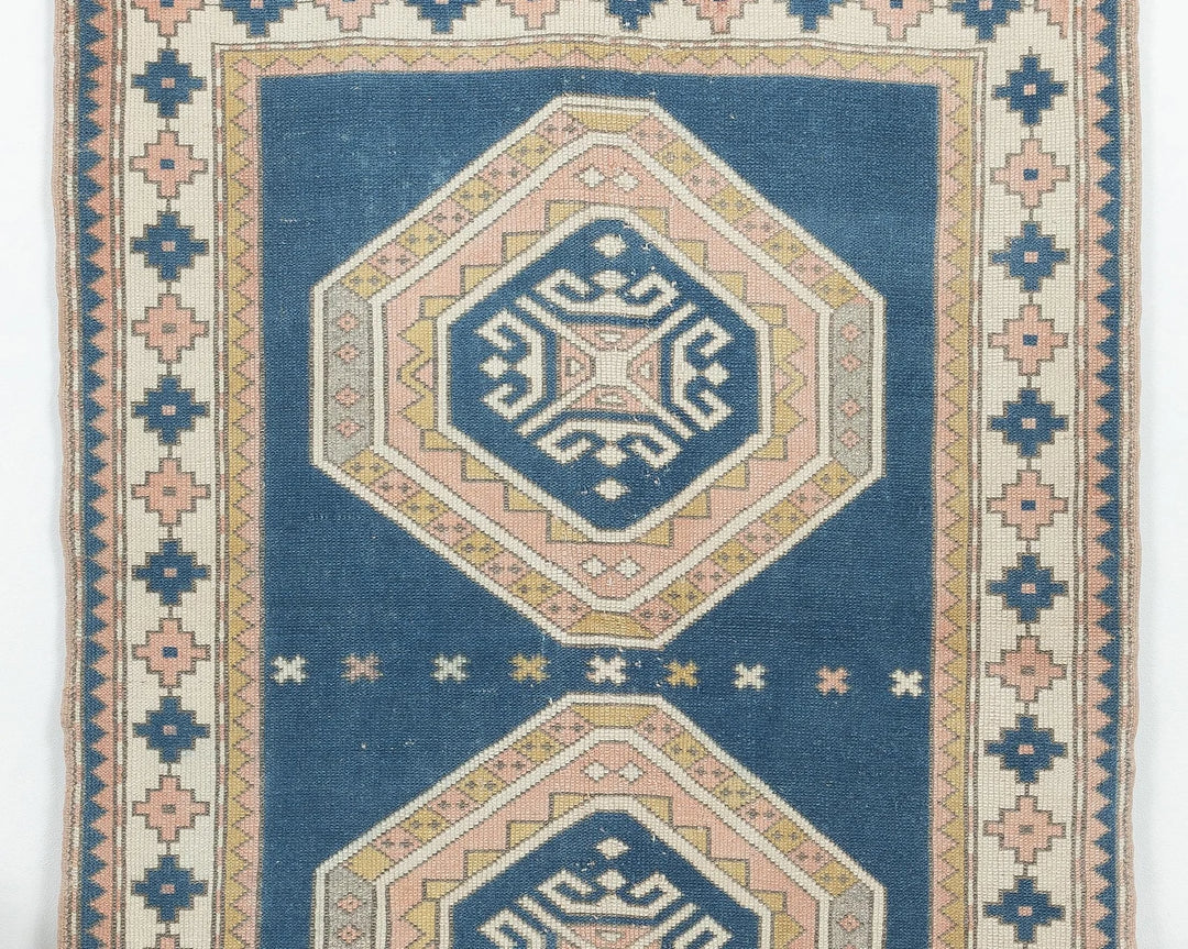 Blue Turkish Oushak Rug 4' 2" x 5' 8" Hand-Knotted | No. VR12355