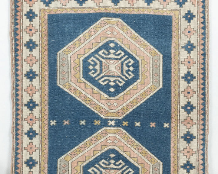 Blue Turkish Oushak Rug 4' 2" x 5' 8" Hand-Knotted | No. VR12355