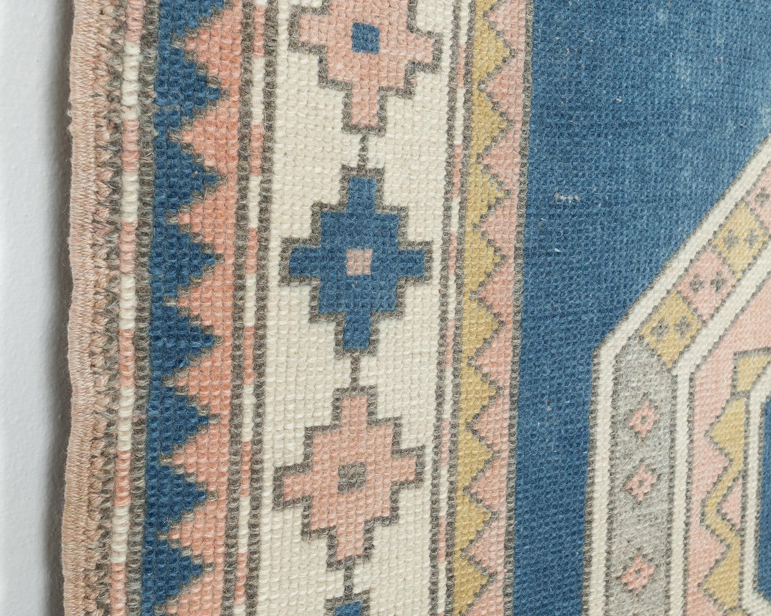 Blue Turkish Oushak Rug 4' 2" x 5' 8" Hand-Knotted | No. VR12355