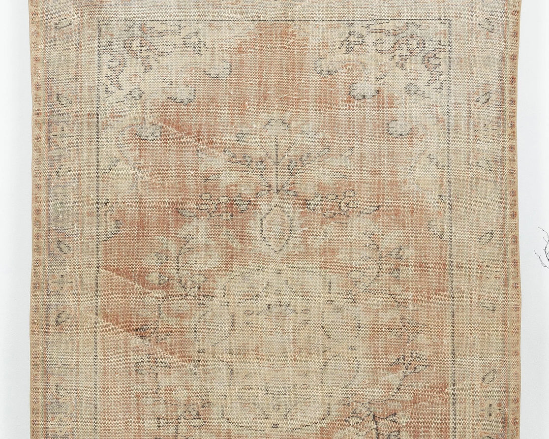 Orange Turkish Oushak Rug 5' 7" x 8' 4" Hand-Knotted | No. VR12376