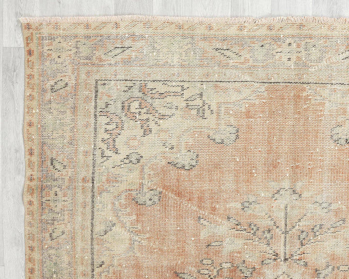 Orange Turkish Oushak Rug 5' 7" x 8' 4" Hand-Knotted | No. VR12376