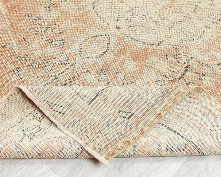 Orange Turkish Oushak Rug 5' 7" x 8' 4" Hand-Knotted | No. VR12376