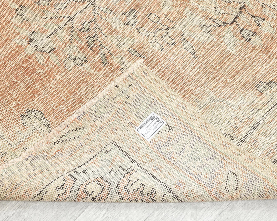Orange Turkish Oushak Rug 5' 7" x 8' 4" Hand-Knotted | No. VR12376