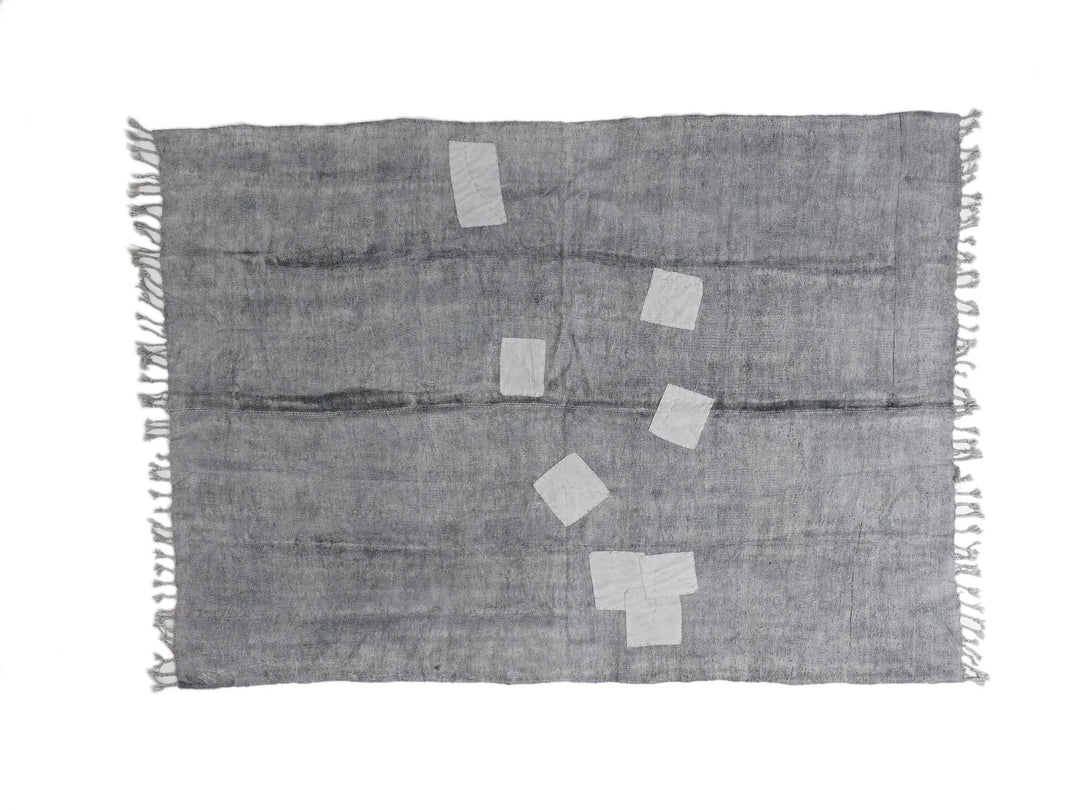 Gray Turkish Kilim Rug 5' 5" x 7' 7" Flat-Weave | No. VR12434
