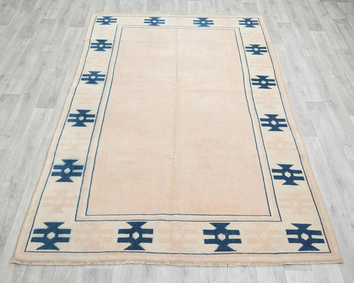 Pink Turkish Oushak Rug 4'11" x 7'6" Hand-Knotted | No. VR12466