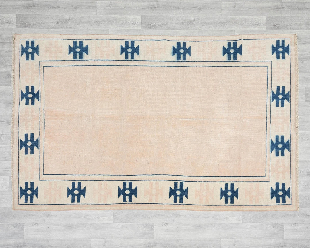 Pink Turkish Oushak Rug 4'11" x 7'6" Hand-Knotted | No. VR12466