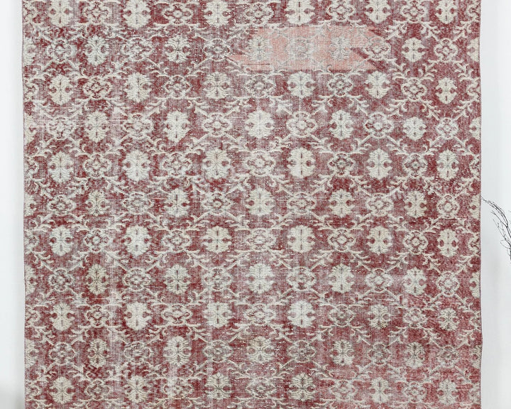 Red Turkish Oushak Rug 6'1" x 9'7" Hand-Knotted | No. VR12470