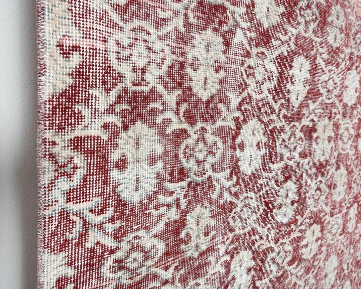 Red Turkish Oushak Rug 6'1" x 9'7" Hand-Knotted | No. VR12470