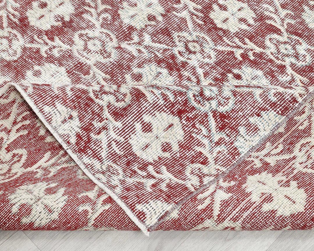 Red Turkish Oushak Rug 6'1" x 9'7" Hand-Knotted | No. VR12470
