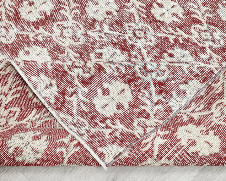 Red Turkish Oushak Rug 6'1" x 9'7" Hand-Knotted | No. VR12470