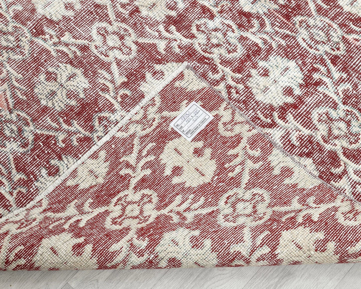 Red Turkish Oushak Rug 6'1" x 9'7" Hand-Knotted | No. VR12470