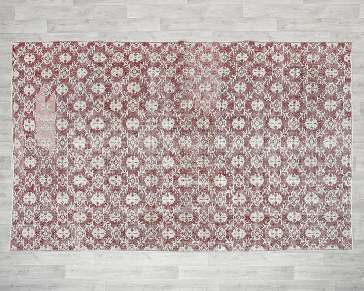Red Turkish Oushak Rug 6'1" x 9'7" Hand-Knotted | No. VR12470