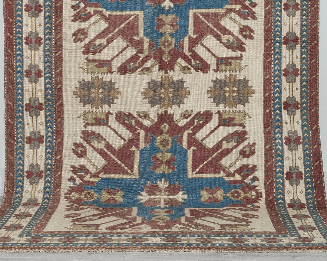 Multicolor Turkish Vintage Rug 6' 4" x 9' 2" Hand-Knotted | No. VR12485
