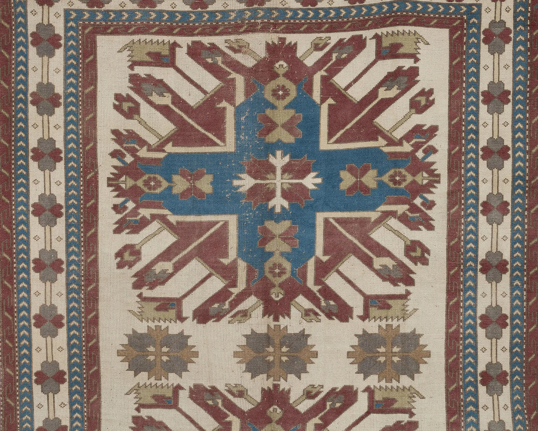 Multicolor Turkish Vintage Rug 6' 4" x 9' 2" Hand-Knotted | No. VR12485