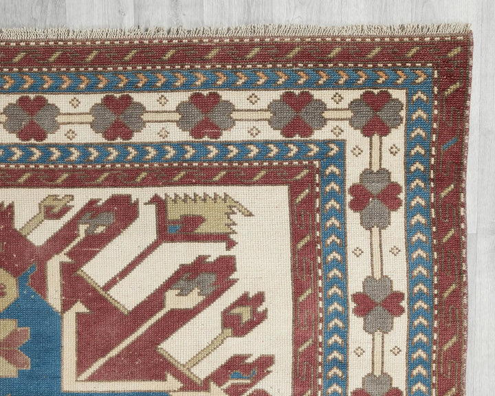 Multicolor Turkish Vintage Rug 6' 4" x 9' 2" Hand-Knotted | No. VR12485