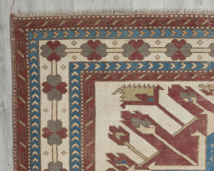 Multicolor Turkish Vintage Rug 6' 4" x 9' 2" Hand-Knotted | No. VR12485
