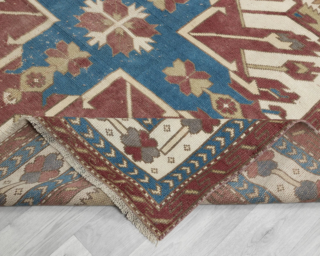 Multicolor Turkish Vintage Rug 6' 4" x 9' 2" Hand-Knotted | No. VR12485