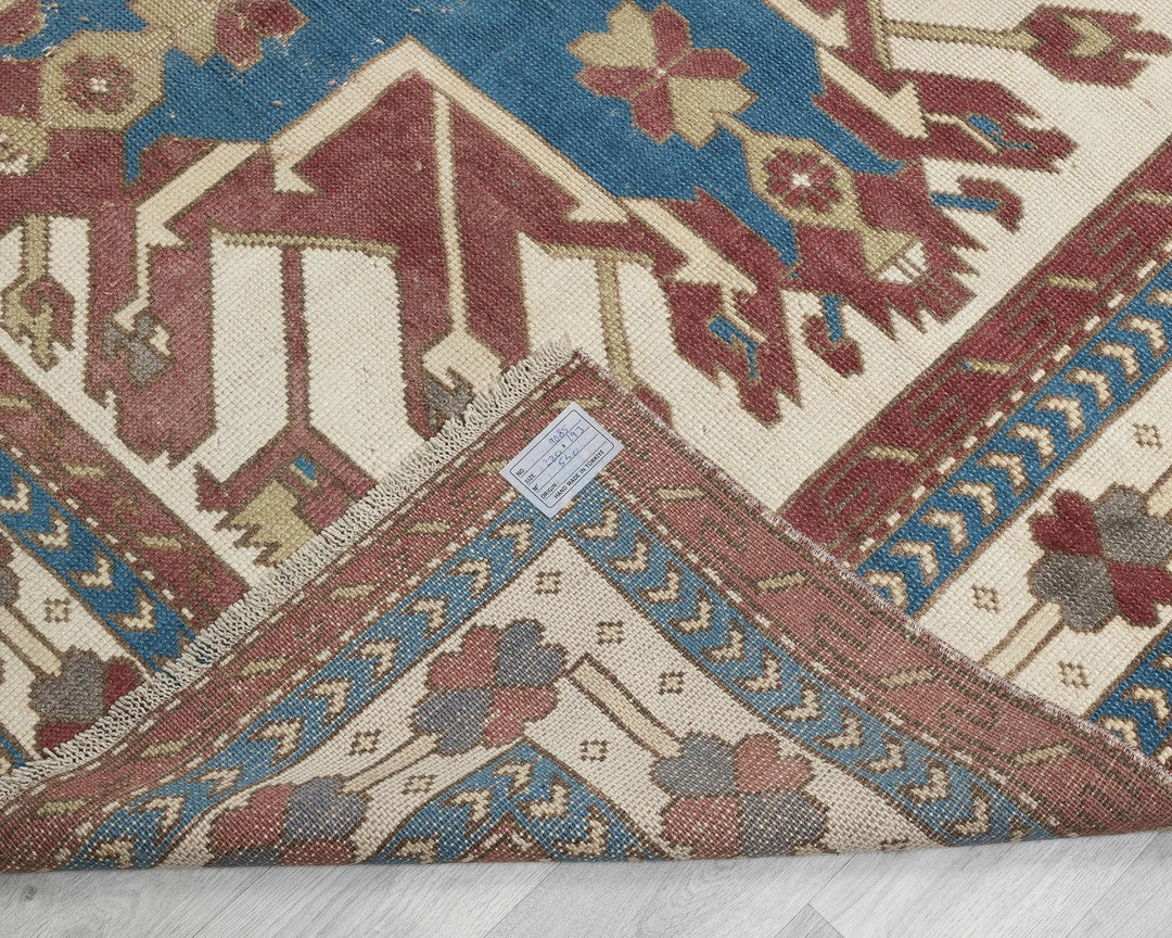Multicolor Turkish Vintage Rug 6' 4" x 9' 2" Hand-Knotted | No. VR12485