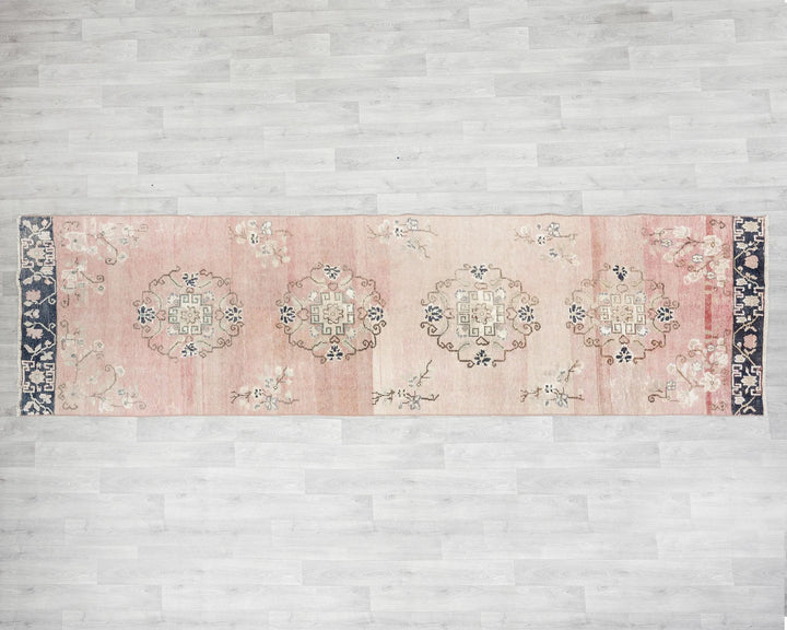 Multicolor Turkish Oushak Rug 3'4" x 11'7" Hand-Knotted | No. VR12559